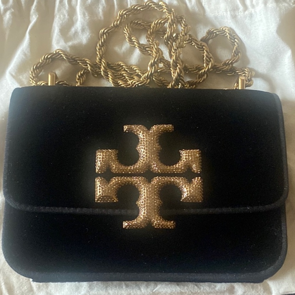 Authentic Tory Burch Small Eleanor Velvet Handbag